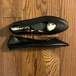 Zara leather flats Sz 39 USA 8 black